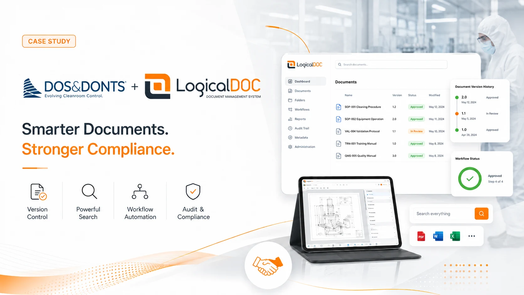 Dos&Donts and LogicalDOC case study hero image about document management and compliance