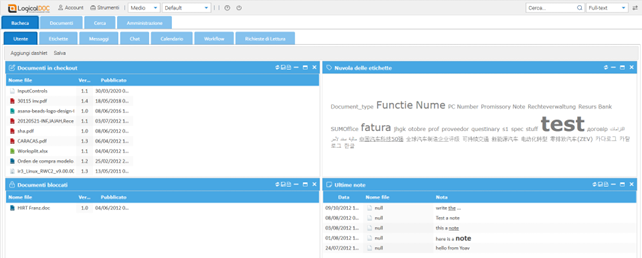 logicaldoc dashboard
