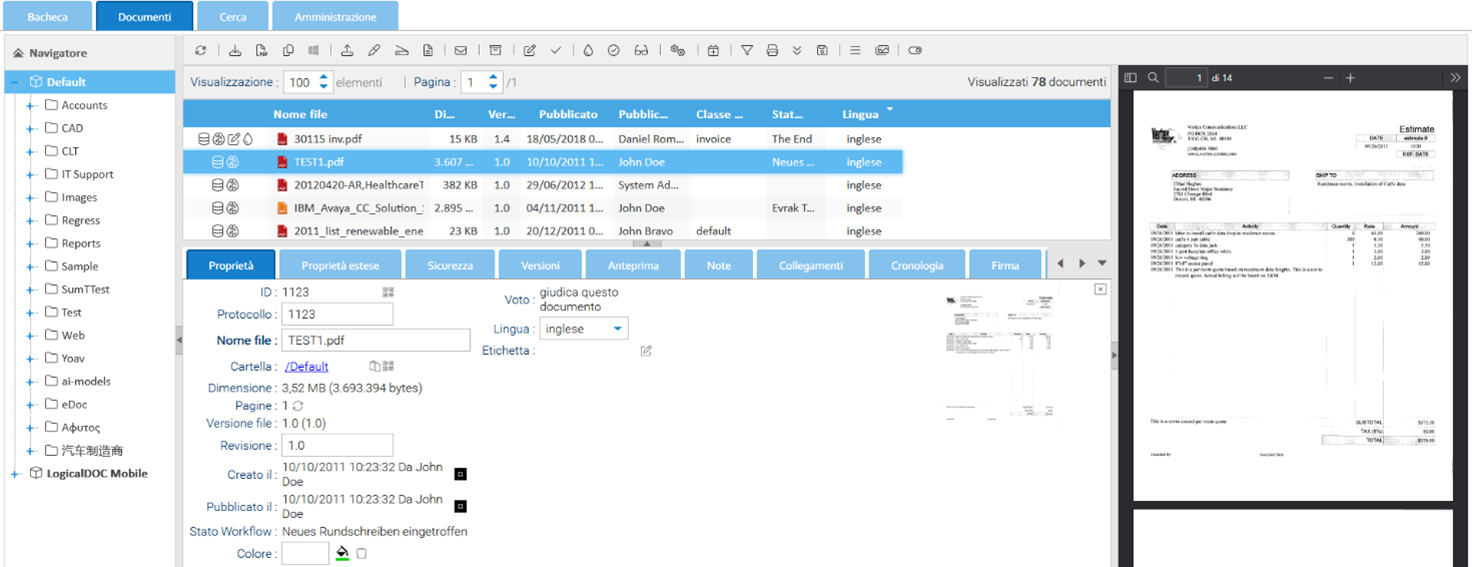 document navigation and preview