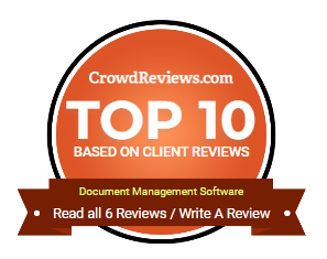 Crowdreviews.com TOP 10 Document Management Software badge