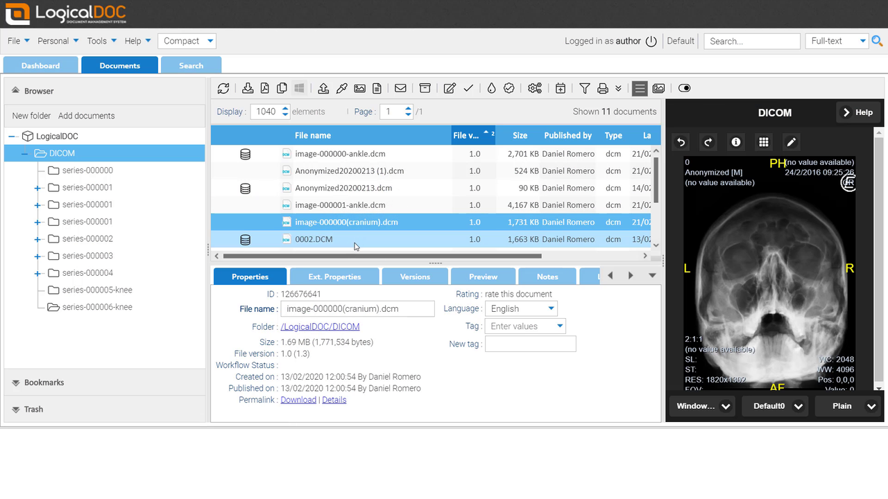 Manage DICOM Files in LogicalDOC