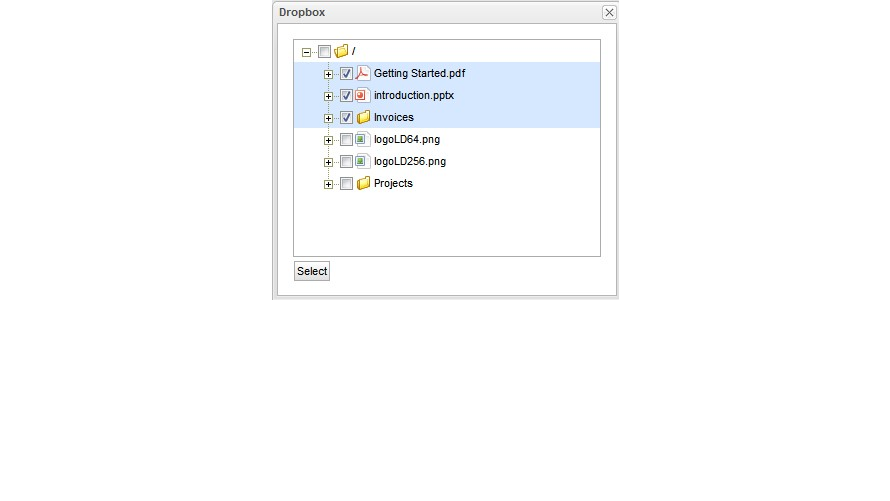 Browse Dropbox from LogicalDOC
