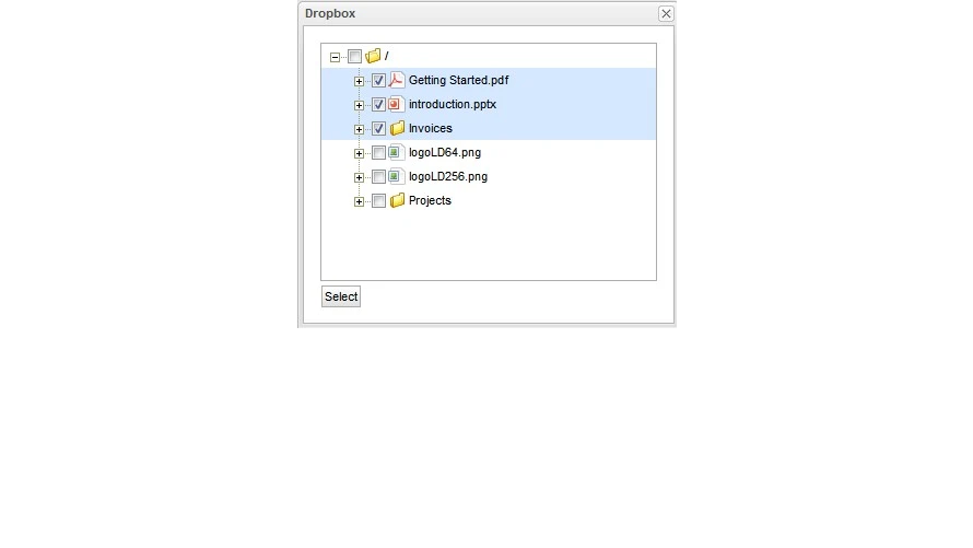 Browse Dropbox from LogicalDOC