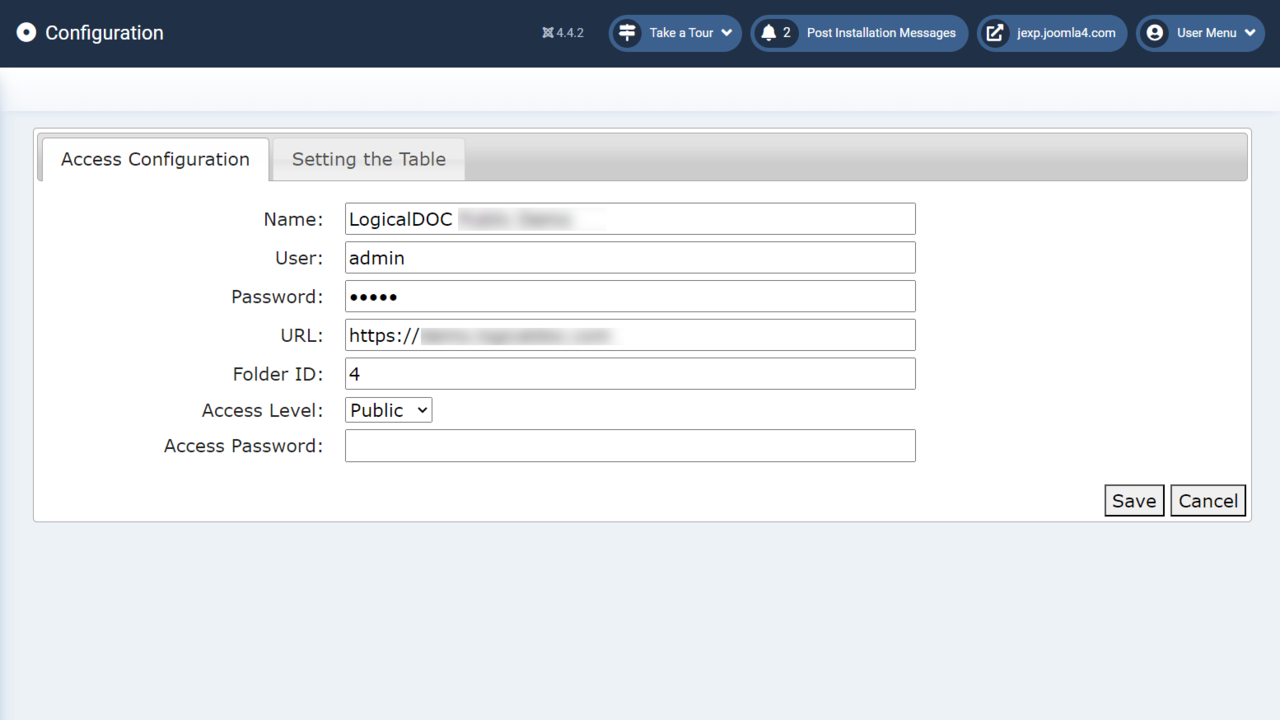LogicalDOC Joomla Explorer Access Configuration