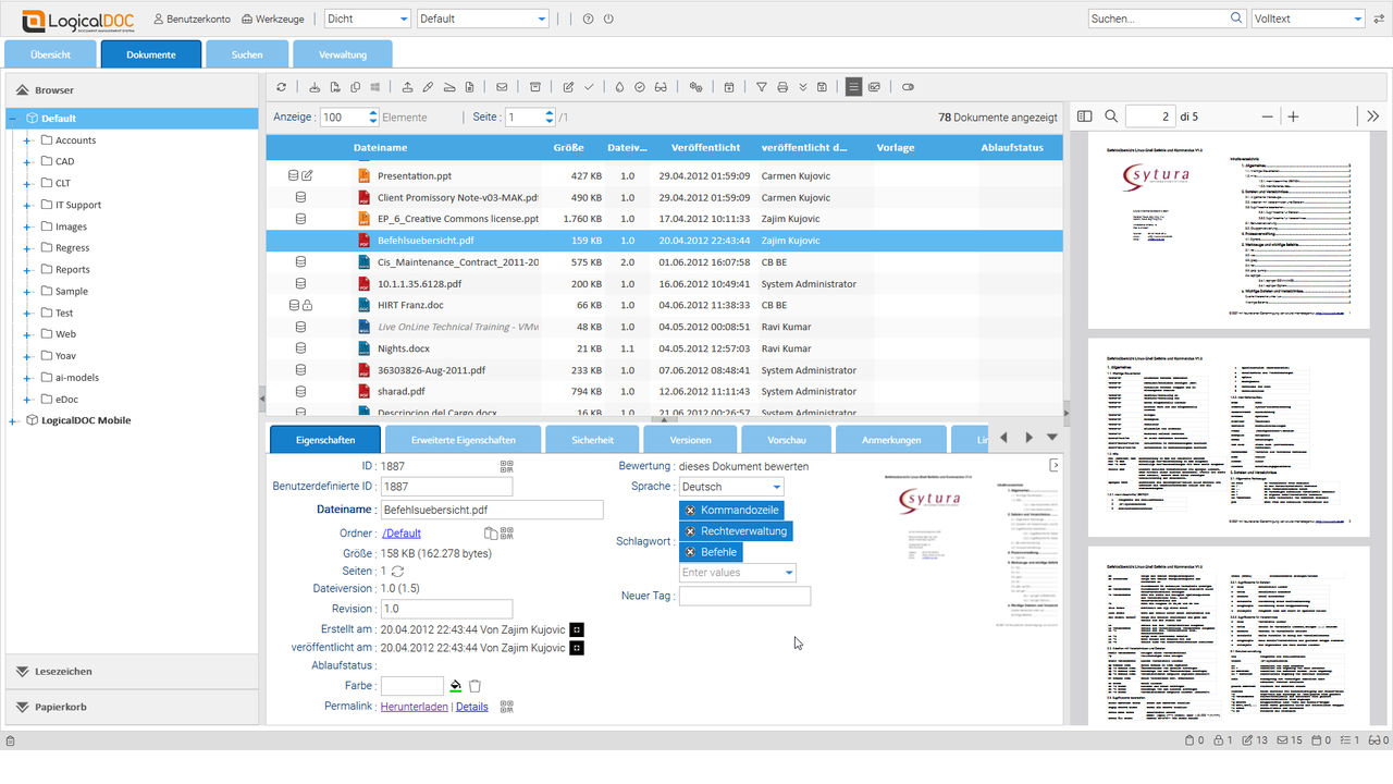 Localized Document Interface (German)