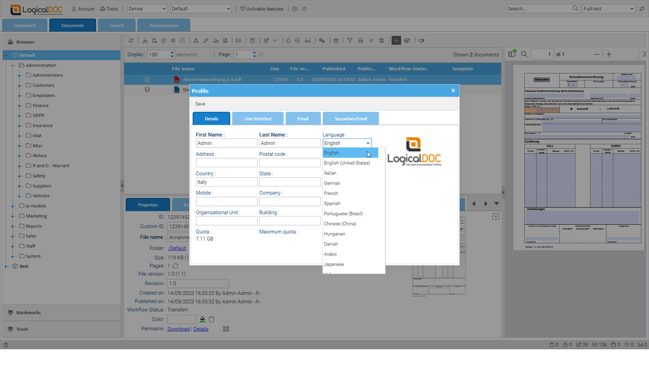 User-Specific Language Preferences