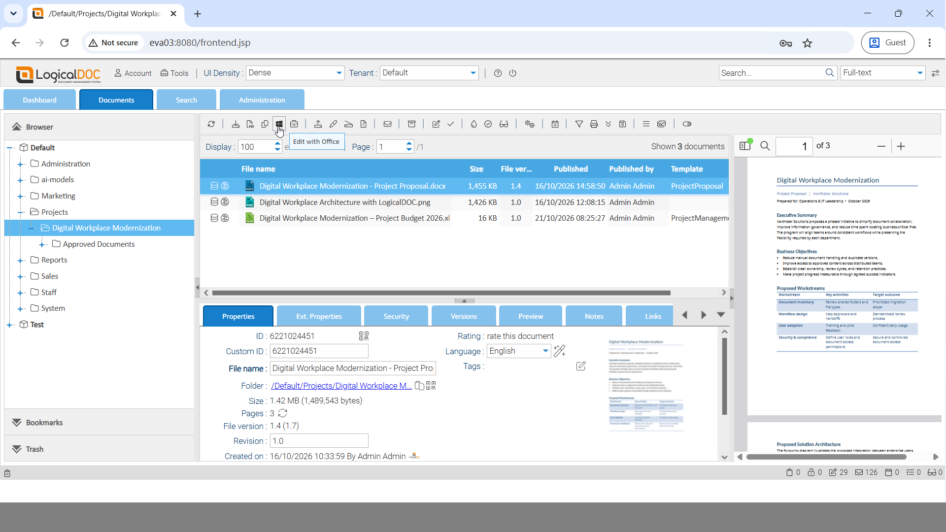 Open Documents with Edit with Office