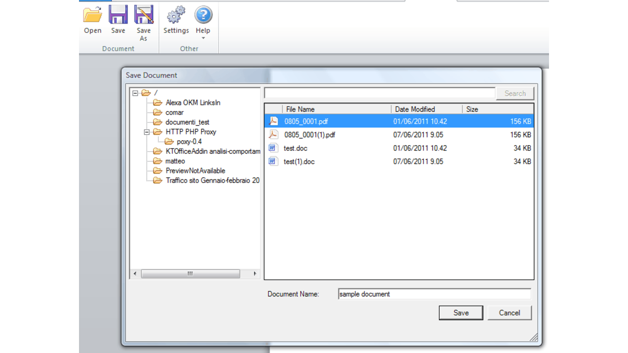 Save documents to LogicalDOC