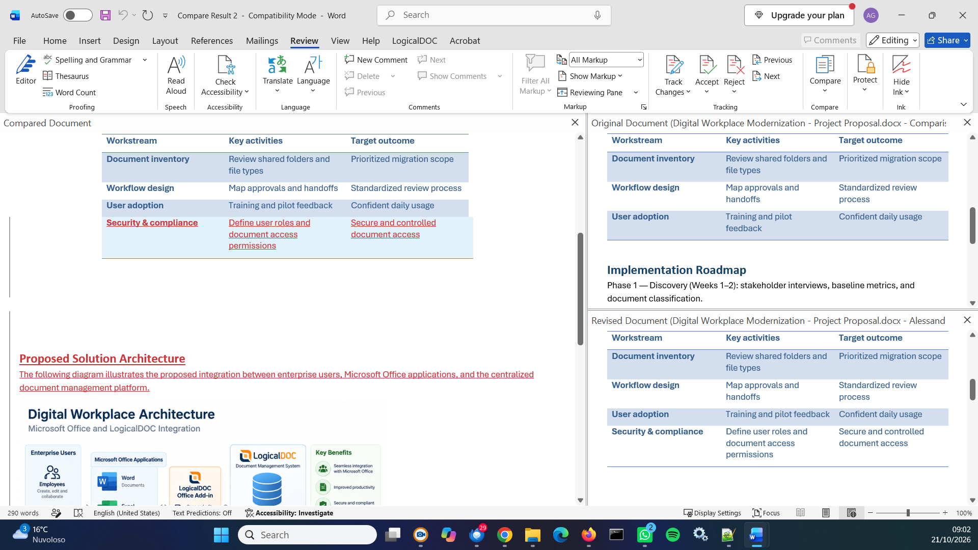Compare Document Versions