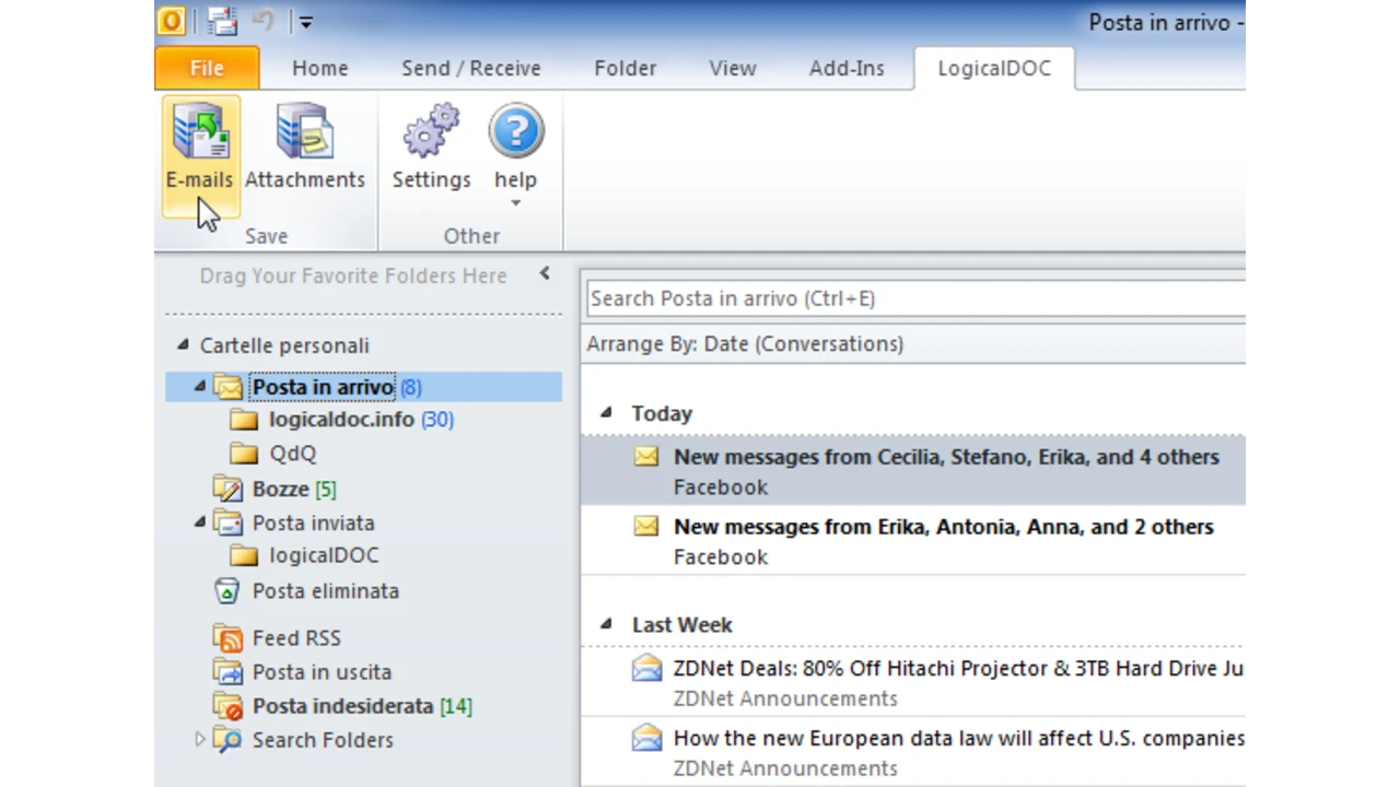 Netdocs Outlook Add In Integration with Microsoft Outlook - LogicalDOC