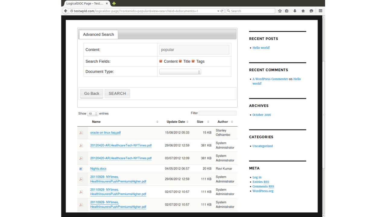 LogicalDOC Full-Text Document Search in WordPress