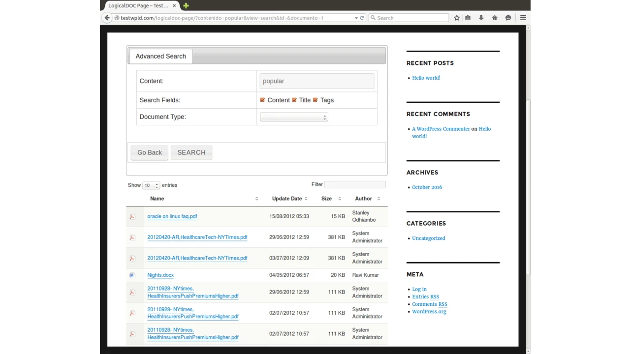 LogicalDOC Full-Text Document Search in WordPress