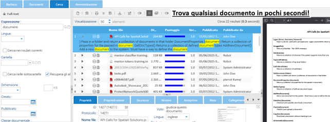 full-text search results