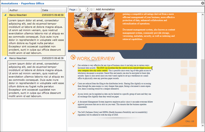 Annotations on Document