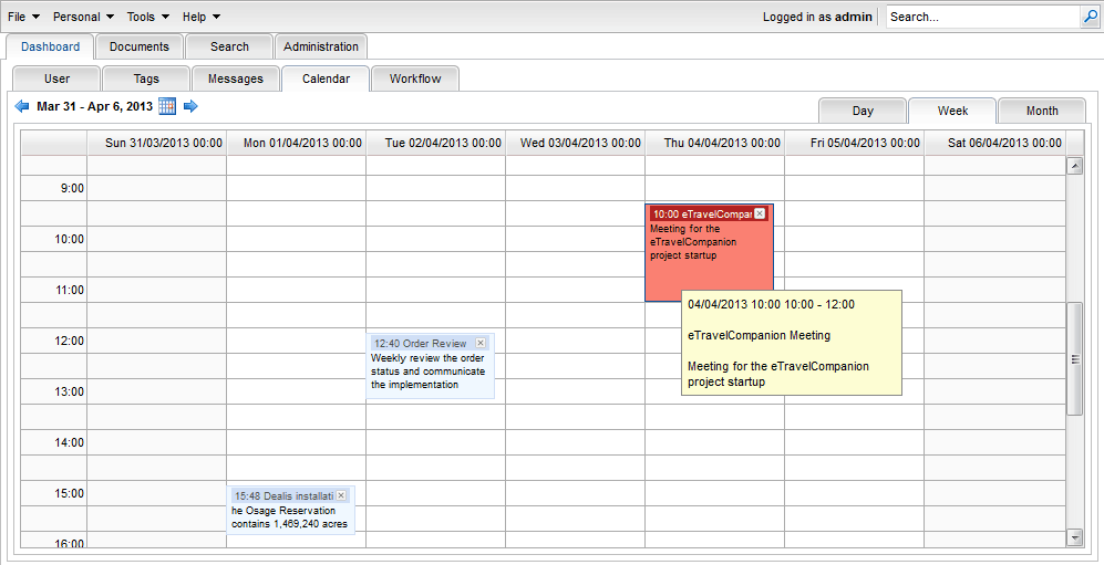 Events Calendar - LogicalDOC