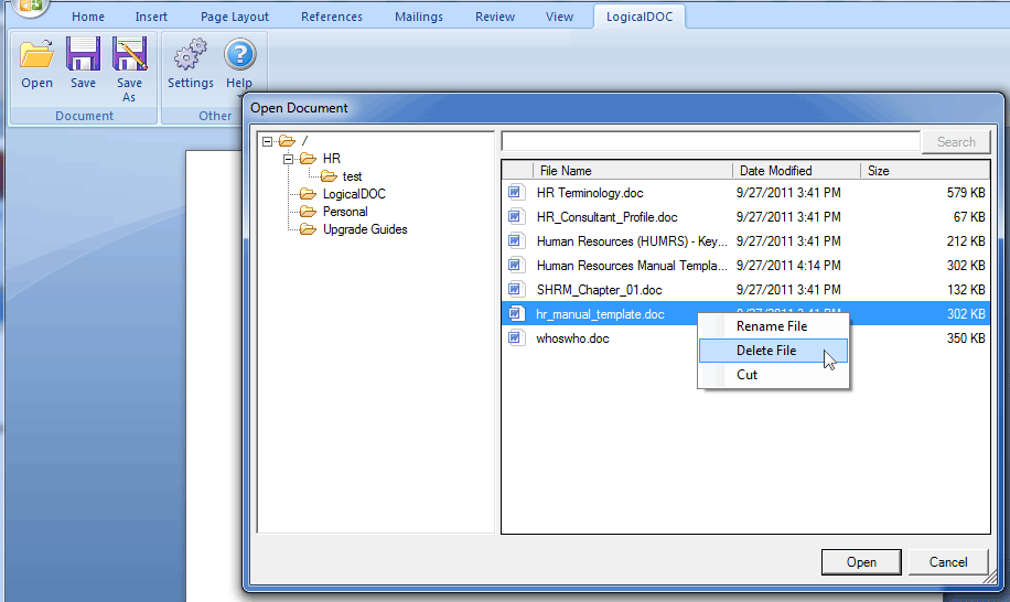 logicaldoc user cannot access menu 1160