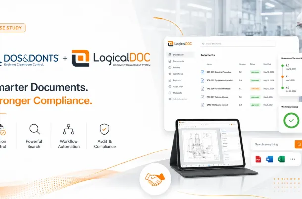 Dos&Donts and LogicalDOC case study hero image about document management and compliance