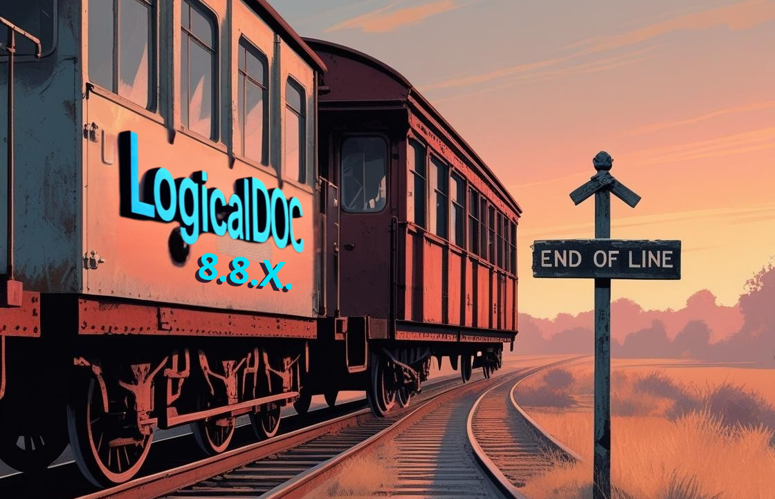 Back of a cruise ship with farewell sign for LogicalDOC 8.8