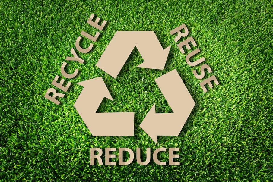 Paper cut of eco on green grass